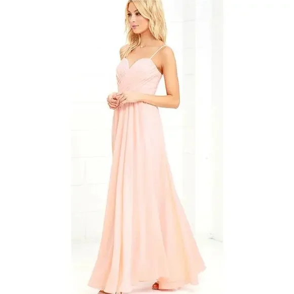 Lulus Nod and Wink Peach Maxi Dress size XS - Picture 2 of 7